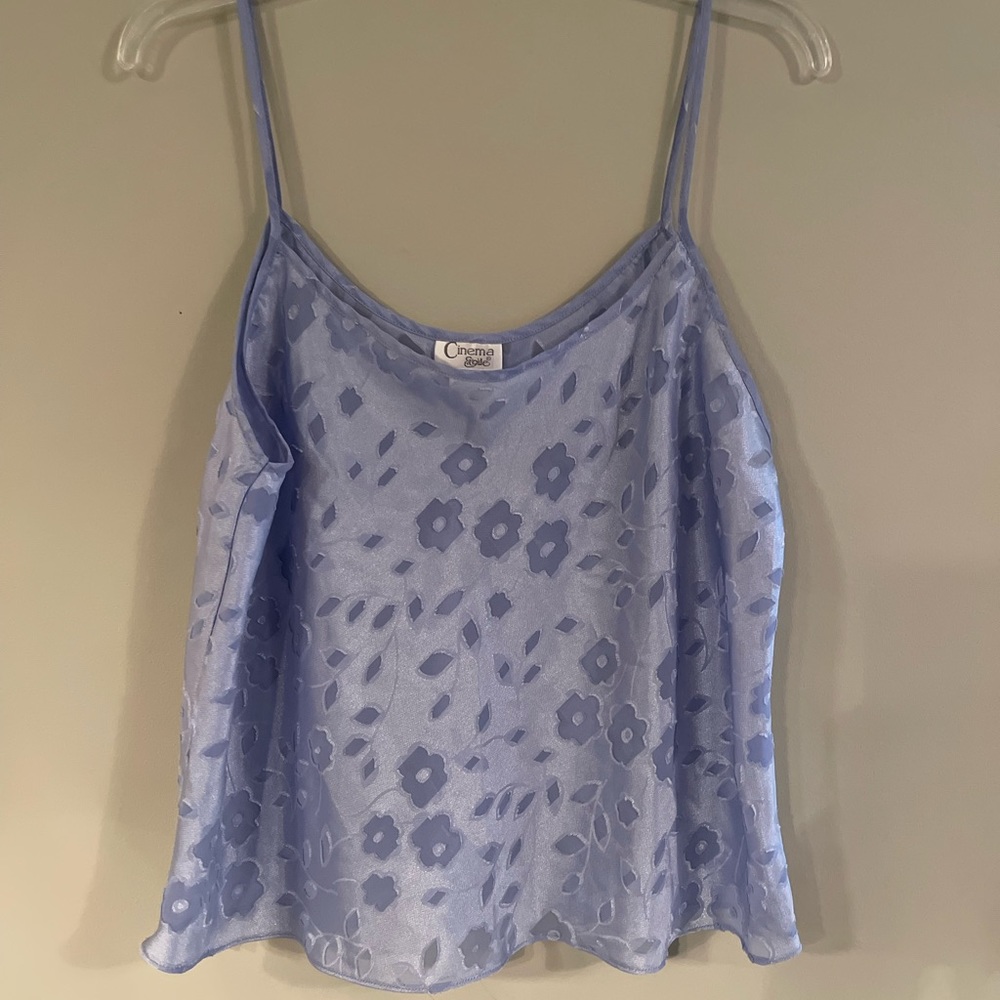 vintage floral mesh tank
